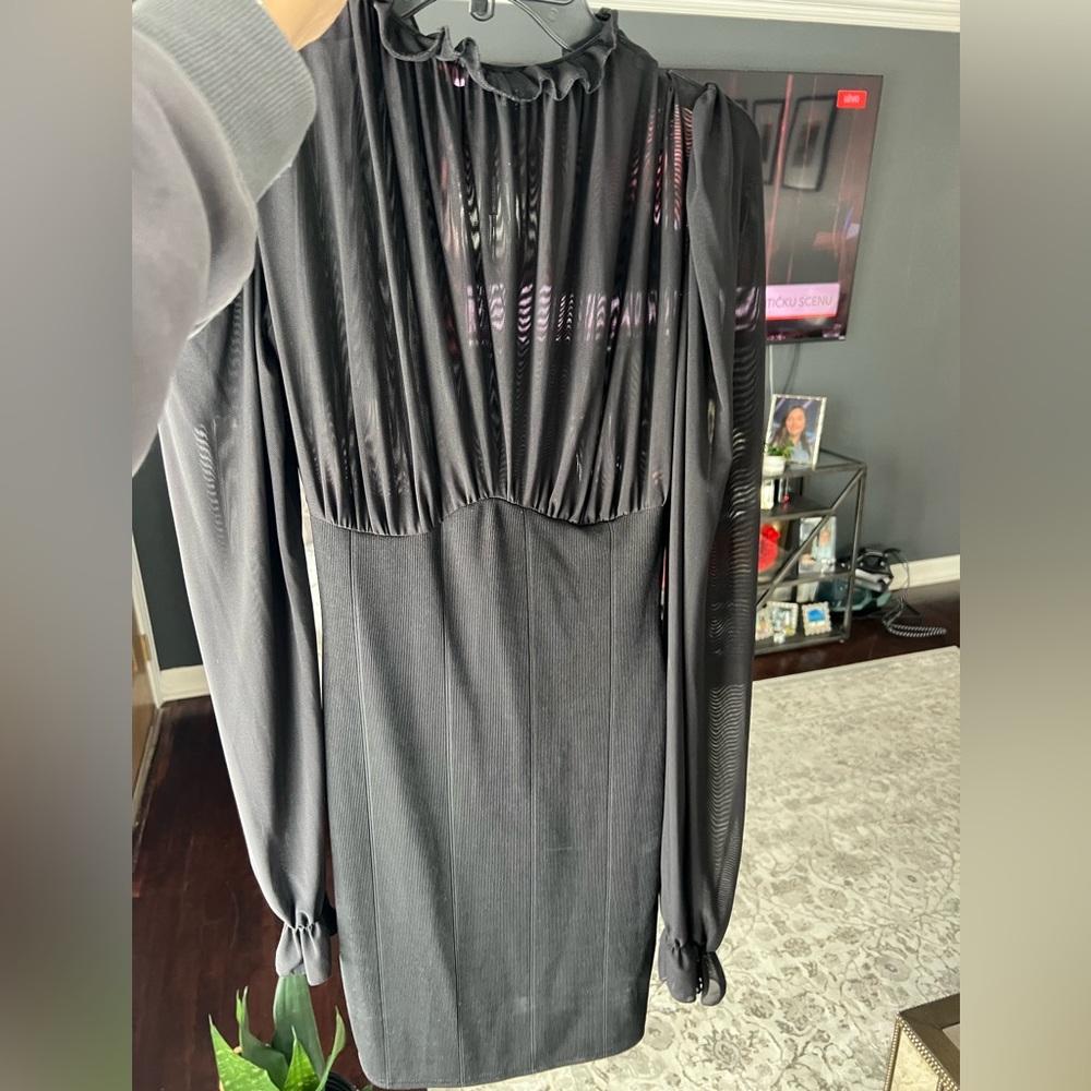PrettyLittleThing Black Long Sleeve Dress